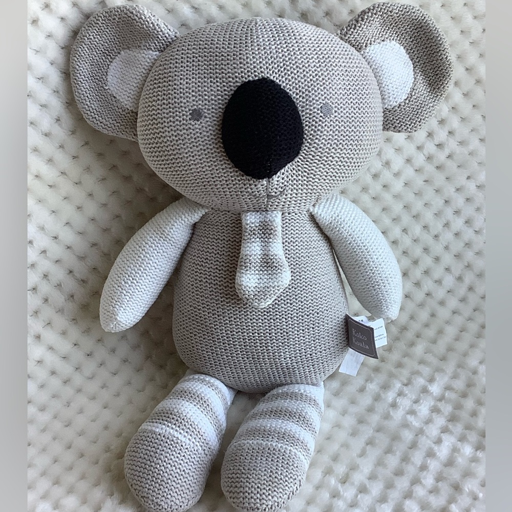 LIVING TEXTILES Plush Koko Koala Bear w Rattle Cotton Knit Stuffed Animal Toy